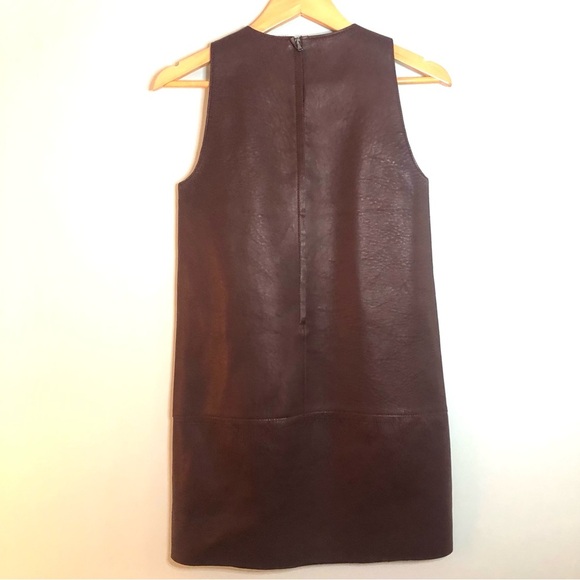 3.1 Phillip Lim Two-Tone Leather Shift Dress in Graphite. Size 2. - Picture 6 of 16